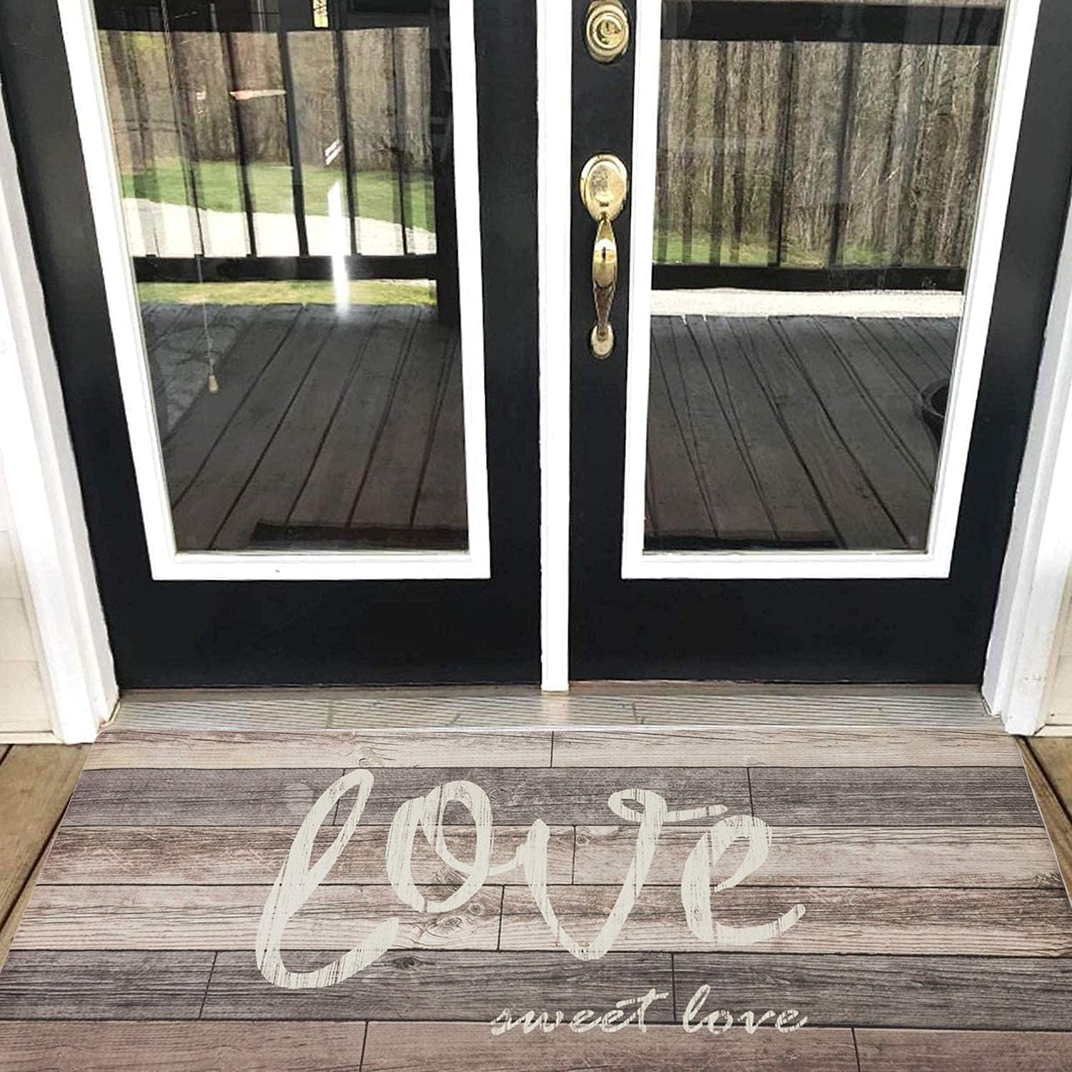 Farmhouse Kitchen Mats Cushioned Anti-Fatigue Comfort Mat for Home & Office Ergonomically Engineered Memory Foam Kitchen Rug Waterproof Non-Skid, 47" by 17",Love