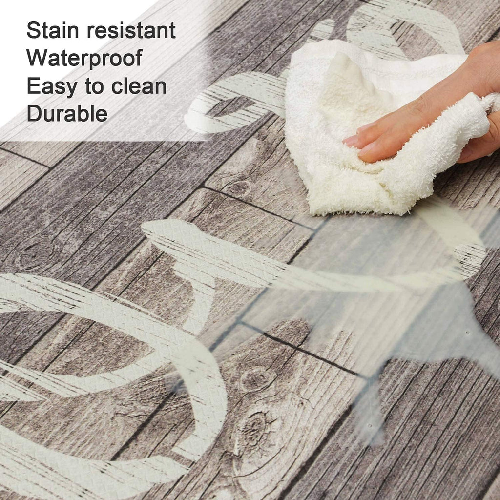 Farmhouse Kitchen Mats Cushioned Anti-Fatigue Comfort Mat for Home & Office Ergonomically Engineered Memory Foam Kitchen Rug Waterproof Non-Skid, 47" by 17",Love