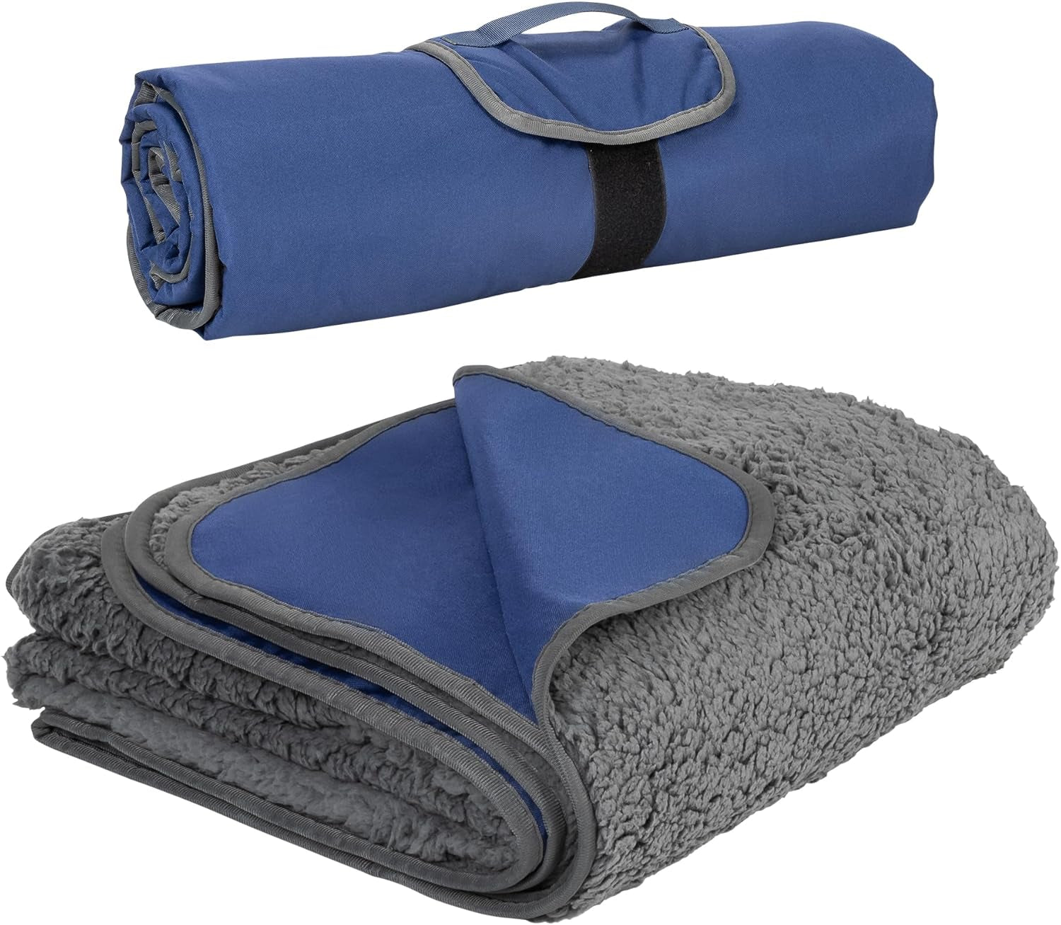 Large Waterproof Outdoor Blanket, Soft Warm Windproof Stadium Blanket with Sherpa Fleece and Foldable for Outdoor Sport, Baseball, Football, Beach, Concerts, Car