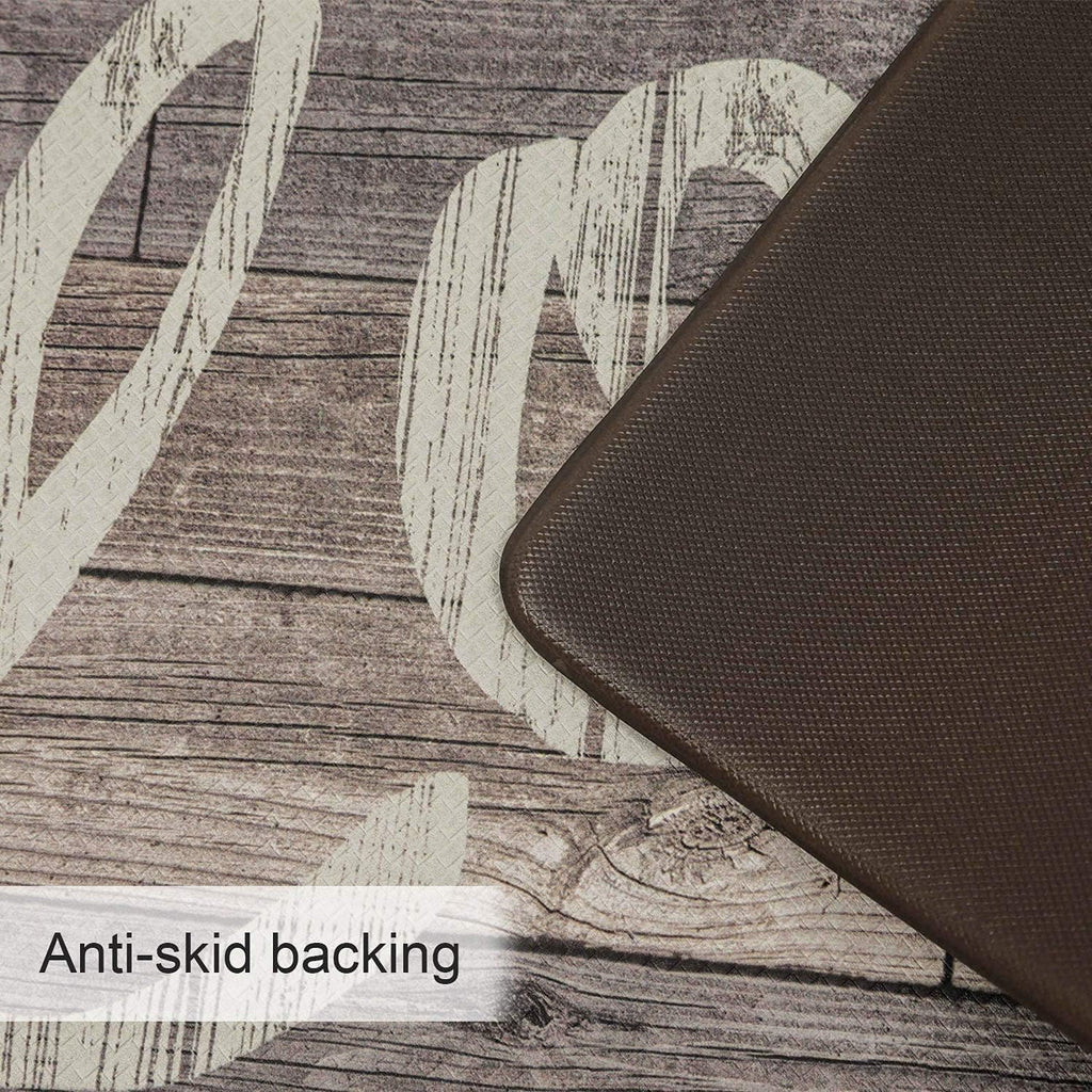 Farmhouse Kitchen Mats Cushioned Anti-Fatigue Comfort Mat for Home & Office Ergonomically Engineered Memory Foam Kitchen Rug Waterproof Non-Skid, 47" by 17",Love