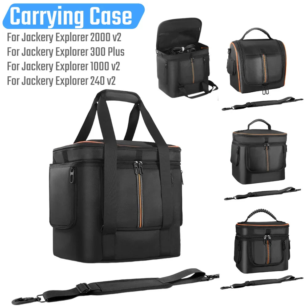 Portable Carrying Case for Jackery Explorer 2000 V2/1000 v2/240 v2/300 Plus Travel Bag Waterproof with Shoulder Strap & Handle-1