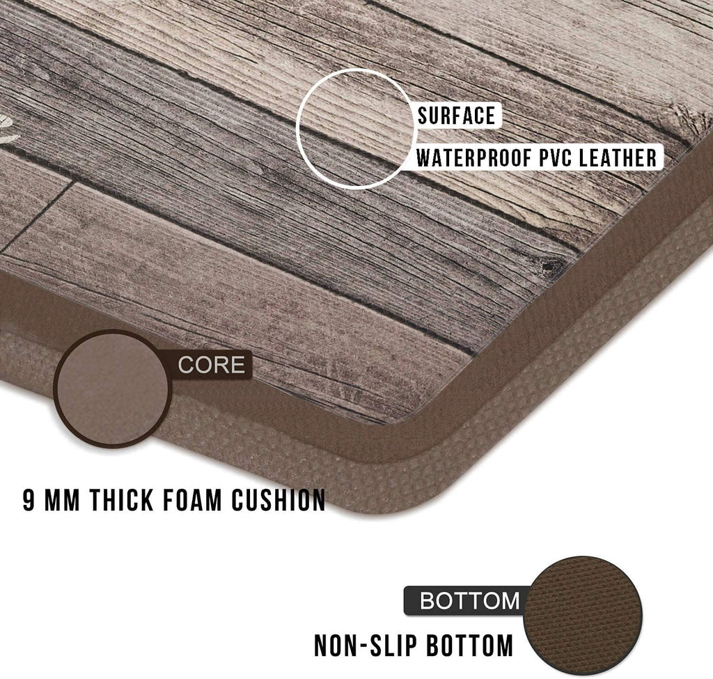 Farmhouse Kitchen Mats Cushioned Anti-Fatigue Comfort Mat for Home & Office Ergonomically Engineered Memory Foam Kitchen Rug Waterproof Non-Skid, 47" by 17",Love