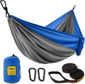 Camping Hammock Single & Double Portable Hammock Ultralight Nylon Parachute Hammocks with 2 Hanging Straps for Backpacking, Travel, Beach, Camping, Hiking, Backyard