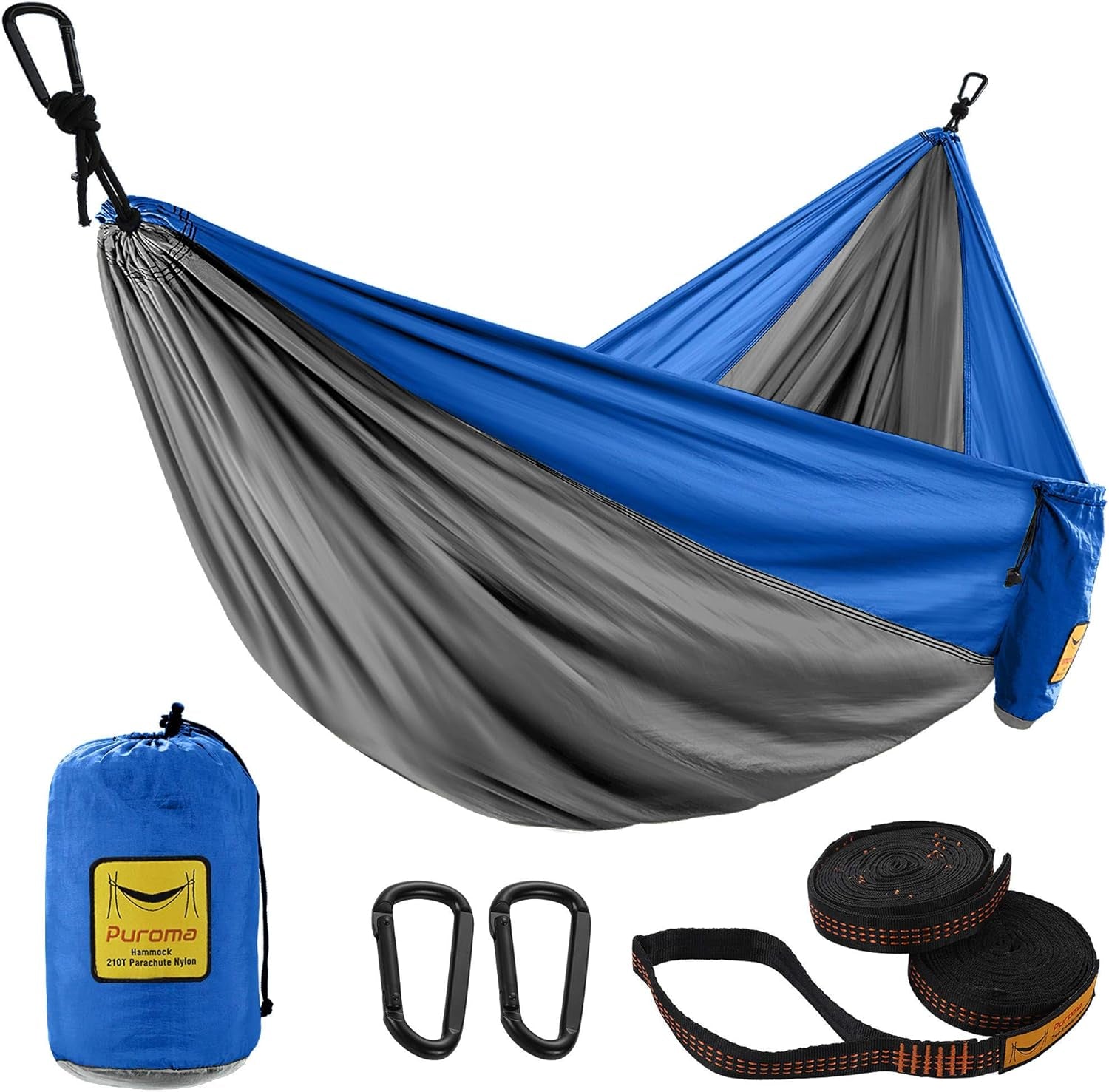 Camping Hammock Single & Double Portable Hammock Ultralight Nylon Parachute Hammocks with 2 Hanging Straps for Backpacking, Travel, Beach, Camping, Hiking, Backyard