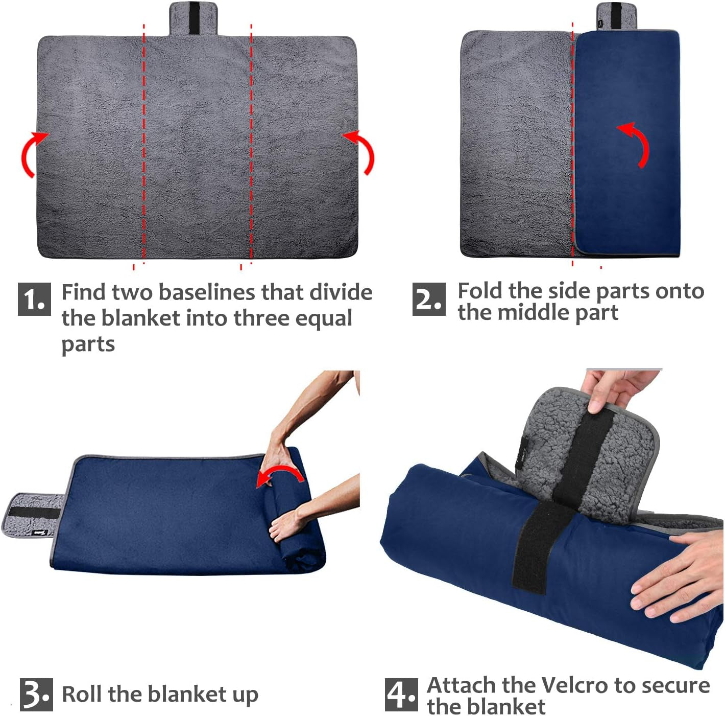 Large Waterproof Outdoor Blanket, Soft Warm Windproof Stadium Blanket with Sherpa Fleece and Foldable for Outdoor Sport, Baseball, Football, Beach, Concerts, Car